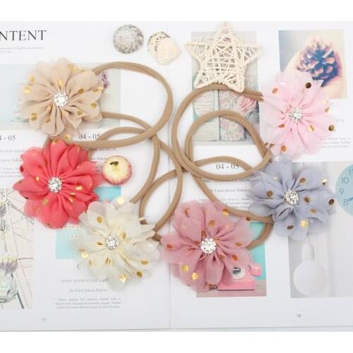 Miss Cute Fashion Florals Headband Newborn Baby Elastic Princess With drill Hairbands Child Kids resh Style Cute Headwear Gifts