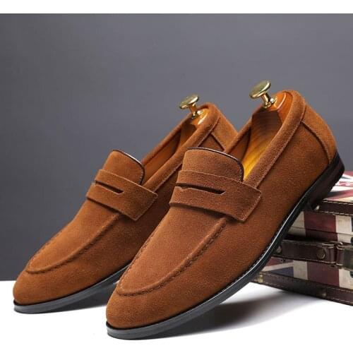 Trendy Matte Korean Small Leather Shoes Mens Shoes British Wild Leather Casual Slip-on