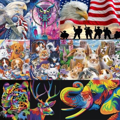 Diamond painting kit, 5D embroidery embroidery painting kit for gem crafts, animal mosaic, 3D, round diamond gift