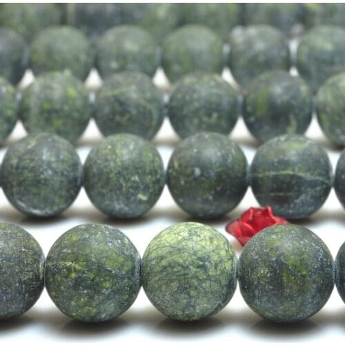 Natural Green Jasper Matte Round Loose Beads Wholesale Gemstone Semi Precious Stone Bracelet Necklace Diy Jewelry Making Design
