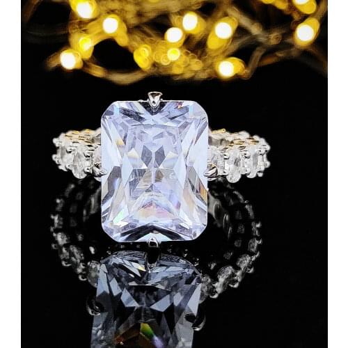 2021 new luxury cushion 925 sterling silver engagement ring africa for women lady anniversary gift jewelry dropshipping R5797