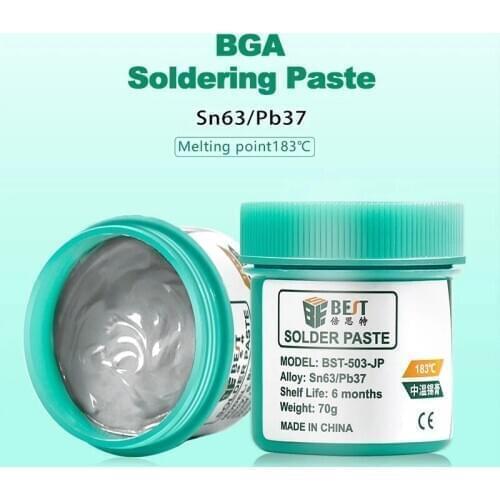 BST Soldering Fluxes Lead Solder Tin Paste Sn63/Pb37 183℃ Soldering Aid Accessories for BGA SMD PGA PCB Rework Reballing Station