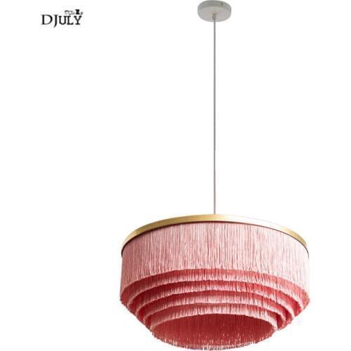 Nordic Senior fabric tassel pendant lights for Marriage room bedroom Bridal shop romantic home deco hanging lamp led fixture e27