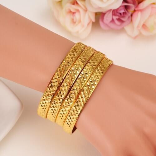 Bangrui Simple Smooth Couple Jewelry Copper Gold Color Lover Bangle Plain Love Bracelets & Bangles For Men Women Present