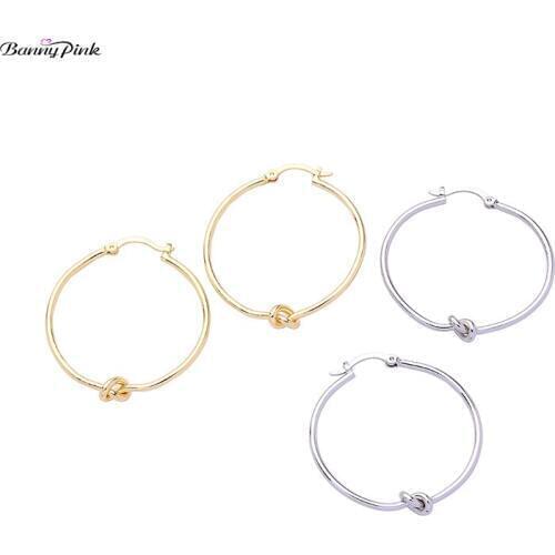 Banny Pink Simple Geometric Hollow Round Circle Stud Earrings For Women Large Pendant Post Earrings Fashion Minimalist Jewelry