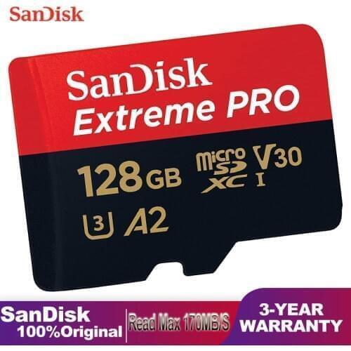 Sandisk Memory Card Extreme Pro 128 GB Microsdxc 64GB 256GB 32GB UHS I U3 V30 C 10 High Speed Micro SD Card Microsd With Adapte