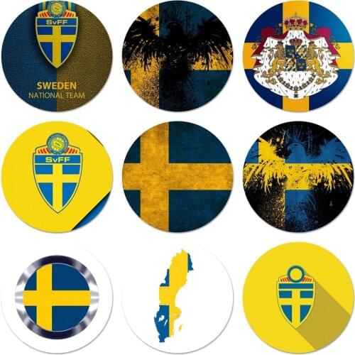 Swedish sweden flag Icons Pins Badge Decoration Brooches Metal Badges For Clothes Backpack Decoration