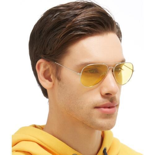 Pilot Night Vision Sunglasses Men Women Goggles Glasses UV400 Alloy Sun Glasses for women men Driver Night Driving Eyewear