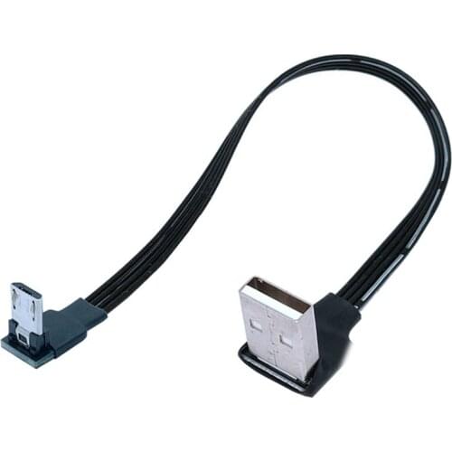 USB 2.0 UP Down Angled 90 Degree to Micro USB 2.0 Up & Down & Left & Right 90 Degree Male Data Flat Cable 0.1m/0.2m/0.5m/0.8m