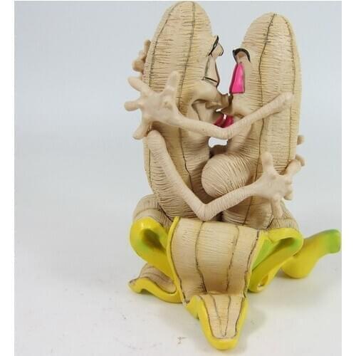 Humorous Doll Lovers Kissing Funny Resin Collection Wretched Version Evil Banana Man and Woman Model Decoration Cool Stuffs