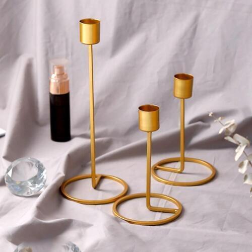 Iron Candle Holders Crafts Single Head Candle Holder Candlestick Romantic Wedding Table Decor For Wedding Party Dinner Decor