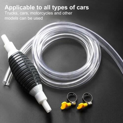 1 Set Siphon Pump Hose Easy Operation Oil Resistant Anti-aging Manual Fuel Tank Suction Hose Kit Auto Accessories