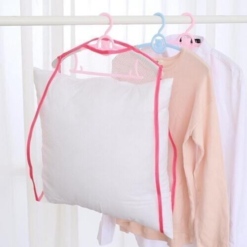 1pc Pillow Storage Hanger Pillow Air Drying Net Cover Cushion Drying Bag Shelves Hanger Pillow Stand Sponge Holder