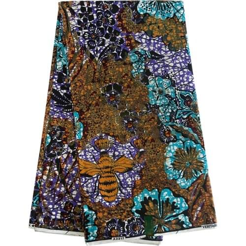 100%Soft Breathable Ankara Wax Printed Fabric Veritable Wax Original African Grand Wax Dye Fabrics By The Meter For Dress SP-ER