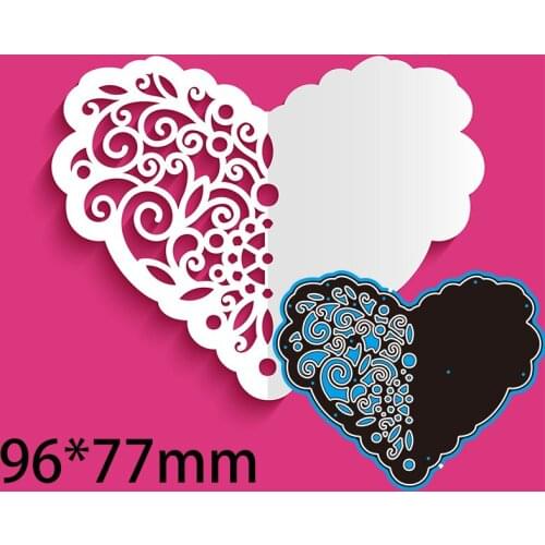 96*77mm Heart Flower Invitation Card Cutting DIES Stencil DIY Scrapbook Embossing Card Craft Template Paper Photo Album
