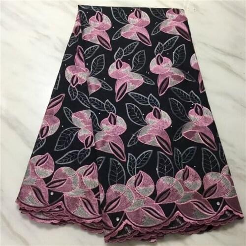 African Cotton Lace Fabric High Quality Nigerian Lace Fabric Pink Swiss Voile Lace In Switzerland For Dress Party M48691