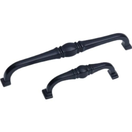 American Style Black Knobs Cabinet Kitchen Door Furniture Aluminum Handles Closet Dresser Wardrobe Shoe Box Pull