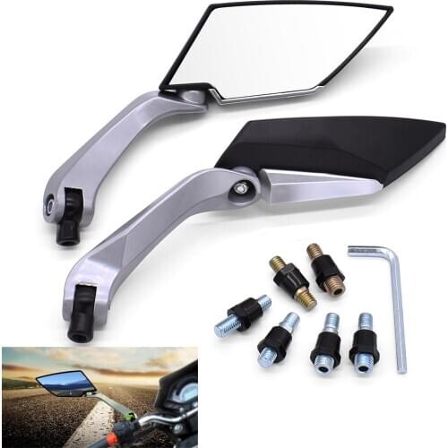 10mm 8mm Motocross Side Mirrors For Suzuki GSF600 Bandit BURGMAN 400 GS 1000 500E GSX250 Rear View Convex Mirror Accessories