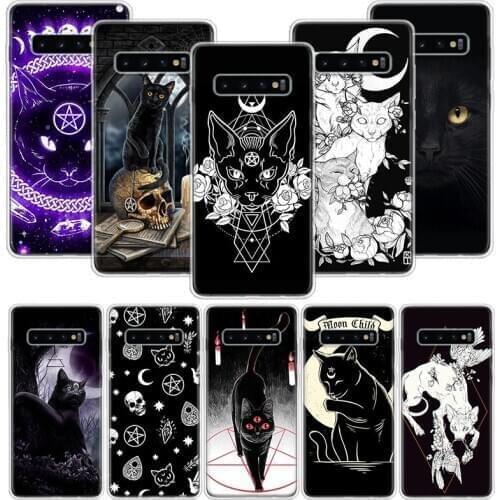 Witch and cat Colorful Cute Case for Samsung Galaxy S20 Ultra Note 10 9 8 S10E S9 S8 J4 J6 J8 Plus + Pro Lite S7 Soft Phone Coqu