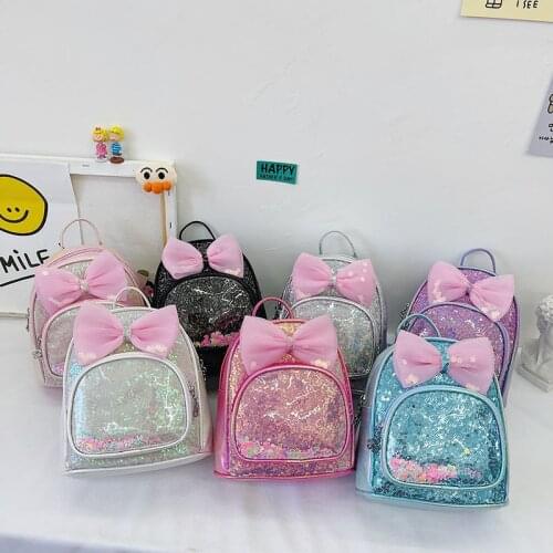Children Small Backpack Cute Leather School Bags for Kids Girl Princess School Back Pack With Bow Kidergarten Mochila Feminina