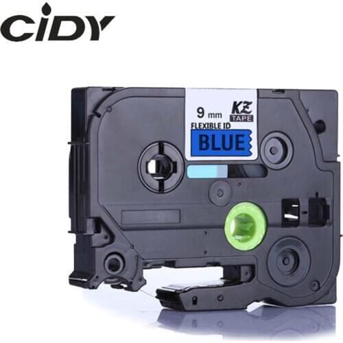 Tze-FX521 9mm black on blue flexible cable label tape tze FX521 tz-FX521 for brother p-touch printer tze221 Laminated Ribbons