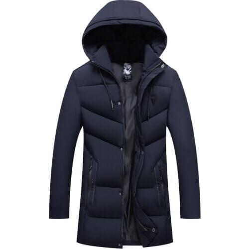 Plus Hooded Cotton Jacket Winter Lengthen Plus Velvet Thick Down Jacket Hooded Cotton Windproof Warm Puffer Jacket Winter Coat