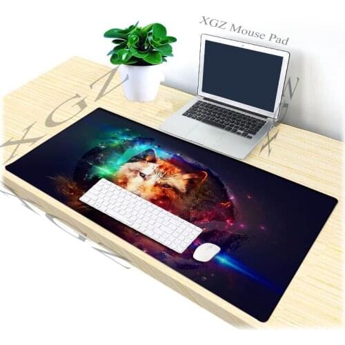 XGZ Fantasy Animal Wolf Game Player Black Locking Edge Large Mouse Pad Office Laptop Desk Mat Speed Version LOL Dota2