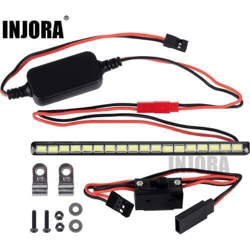 INJORA RC Car 125MM Metal 18LED Super Bright Lights Bar with Switch for 1/10 RC Crawler Car Traxxas TRX4 TRX-4