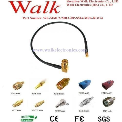 MMCX male RP-SMA male rg174 cable, MMCX SMA rg174 cable, MMCX connector cable