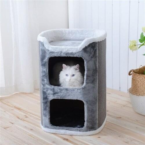 Sisal bucket cat climbing pet litter cat tree one sisal cat jumping platform four seasons cat house villa