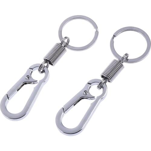 Men Fashion Belt Clip Loop Metal Key Chain Spring Gourd Buckle Key Ring Interior Accessories Stainless Steel Car Keychain