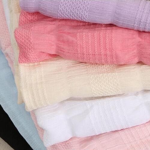 Soft Purple Crepe Cotton Fabric For Dresses, White, Black, Beige, Blue, Green, Pink, Gray, By The Meter