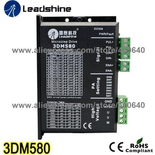 Genuine Leadshine 3DM580 Stepper Motor Drive 18 to 50VDC Max 8A Suitable for 573S09 573S15 863S22 and 863S42 Stepper Motor