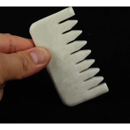 Natural Jade Comb Massage Head Neck Face Gua Sha Tool Crystal Stone Mineral Skin Care Massager Head Body Health Massage Scraper