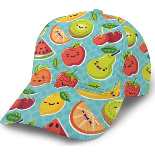 2021 Summer New Unisex Outdoor Sport Sunscreen Baseball Hat Running Visor Cap Colorful Fruit