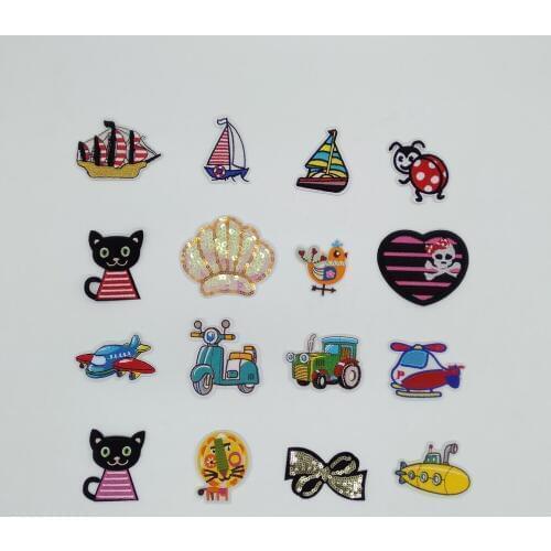 New arrive Stripe Patch Cartoon Iron Patch Badge Hot Sticker Embroidery Sequin iron on Applique Clothing Sewing Accessories