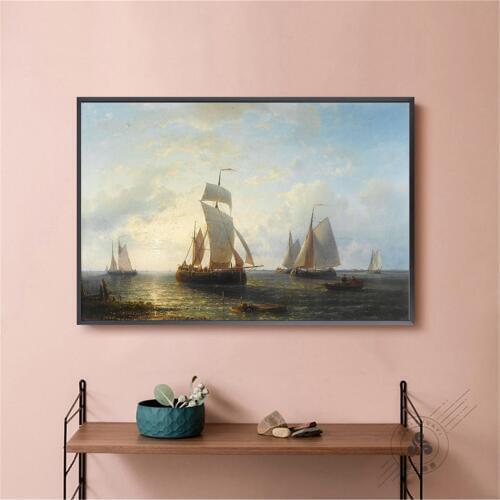 About ship storm sea poster canvas painting noridc poster wall pictures for living room decoration cuadros decoracion salon