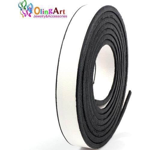 OlingArt 10*2mm 1M PU flat Leather Cord Accessory women earrings Bracelet choker necklace DIY jewelry making