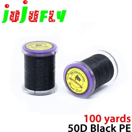 100yards fully waxed black PE thread 14/0 super high tensile fly tying thread flat monofilament style nymph fly thread