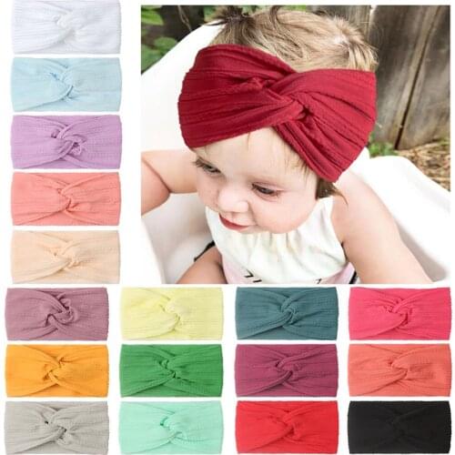 1 Pcs Spring Summer Solid Color Baby Headband Girls Twisted Knotted Soft Elastic Baby Girl Headbands Hair Accessories L3
