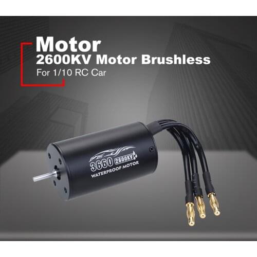 Racerstar 3660 Motor Brushless Waterproof Sensorless 1/8 1/10 RC Car Part 3800/3300/2600KV