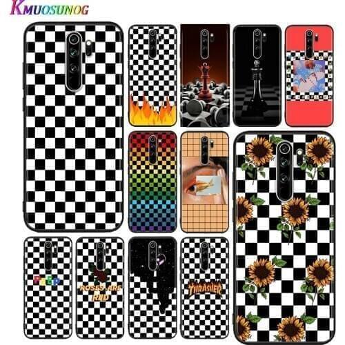 Silicone Cover Black And White Chess For Xiaomi Redmi Note 10 9 9S Max 8T 8 7 6 5 Pro 5A 4X 4 Black Phone Case
