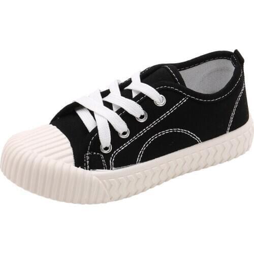 Skoex Childrens Shoes For Boys And Girls Low To Help Fashion Casual Shoe Non-slip Kids Shoe Breathable Canvas White Shoes