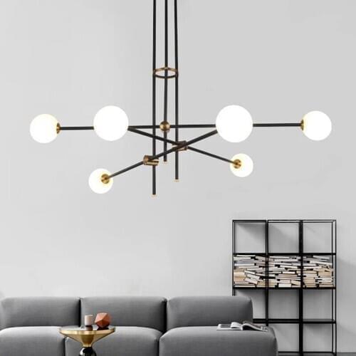 Contemporary Minimalist Design LED Diode Glass Ball Chandelier for Bedroom Dining Living Room Loft Hall Interior Nordic Decor