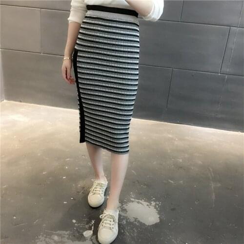 In the 19894 film long stripe bag hip step skirts