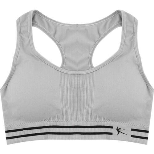 Women Seamless Racerback Padded Cotton Solid Sports Bra Top Yoga Fitness Padded Stretch Workout Tank Top