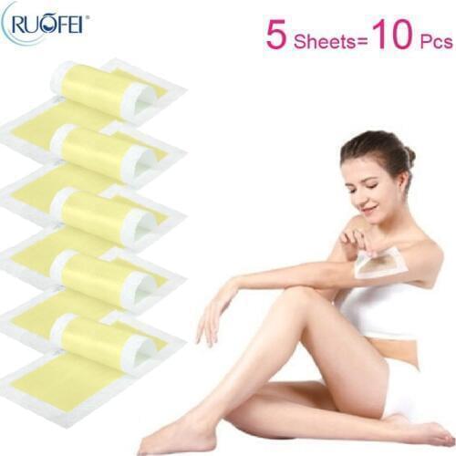 10pcs=5sheets New 0X Leg Body Hair Removal Depilatory Cold Wax Strips Papers Waxing Nonwoven Free Shipping