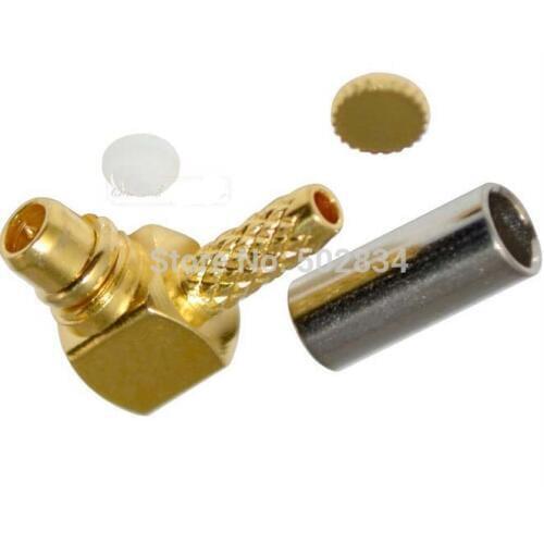 10pcs/lot RG178 MMCX male Right Angle RF Coaxial Connector Adapter crimp