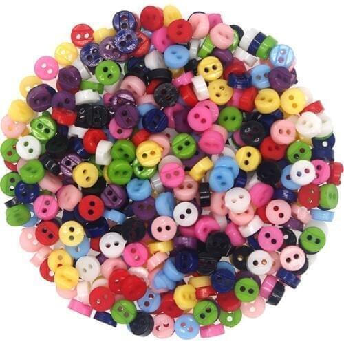 100PCs Resin Mini Buttons 2 holes Round Minxed Button Latest Design Scrapbooking Sewing Accessories Craft JS8004 6mm