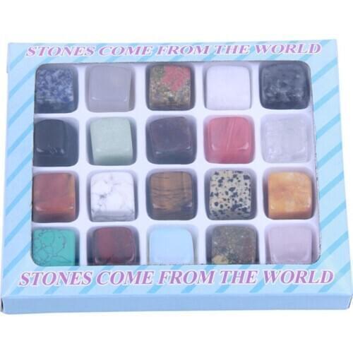 20pcs/Box Natural Quartz Crystal Cube Ice Tartar Box Rock Mineral Meditation Healing Crystal Stone Degaussing Home Decoration